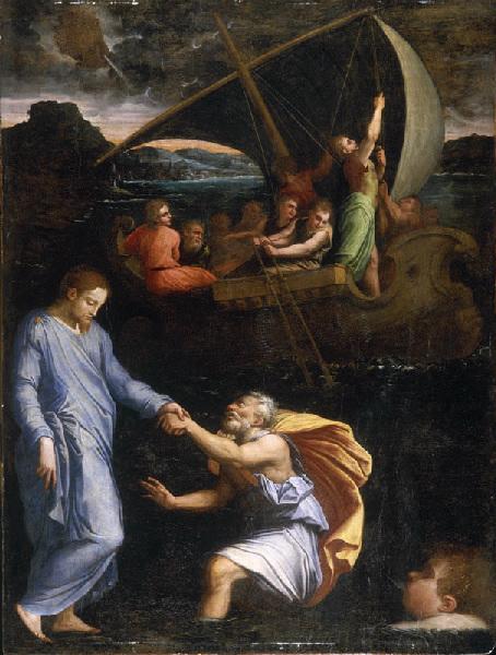 Vasari - Saint-Pierre marchant sur les eaux - 1545